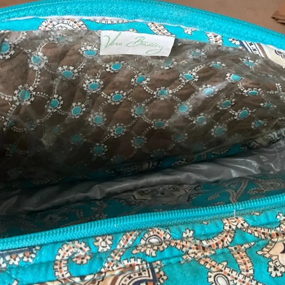 Vera Bradley Tri-Fold Cosmetic Toiletry Organizer Totally Turquoise - Retired
